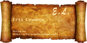 Ertl Levente névjegykártya